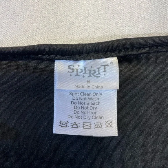 Sequined short jumpsuit, Spirit, sz M, zipper front, long sleeve, black - Picture 4 of 4